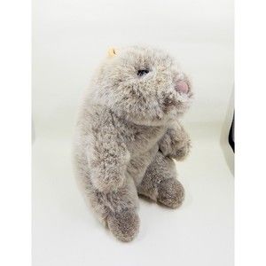 Gund Shadow The Beaver Groundhog Gray Fur Plush 1987 Stuffed Animal